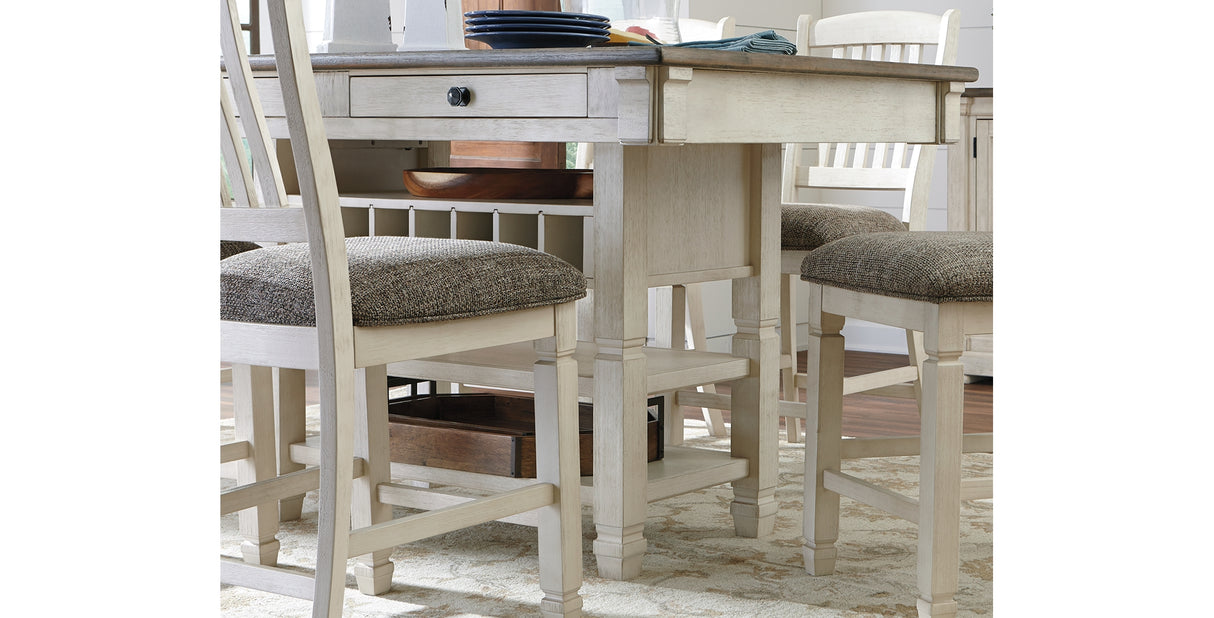 Bolanburg Antique White Counter Height Dining Table and 4 Barstools from Ashley Furniture - Luna Furniture