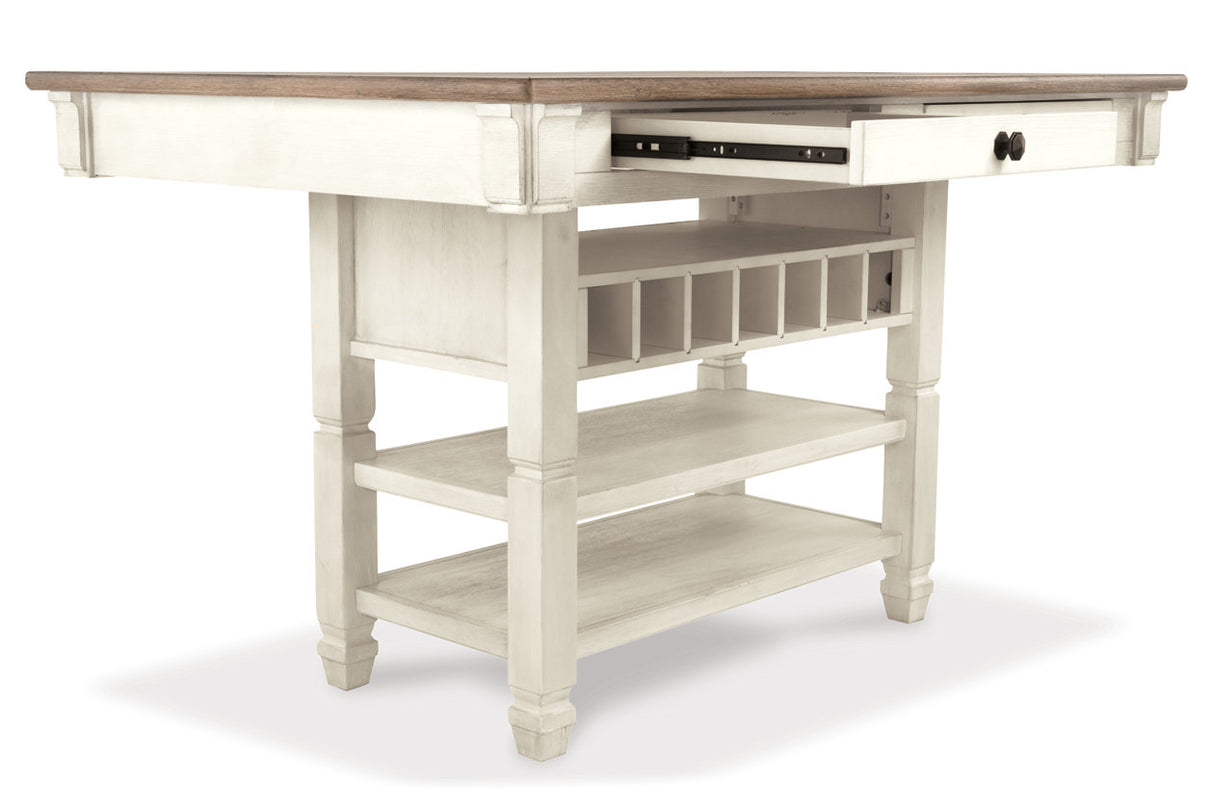 Bolanburg Antique White Counter Height Dining Table with 6 Barstools from Ashley Furniture - Luna Furniture
