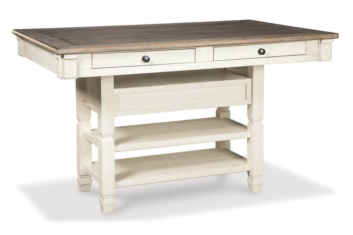 Bolanburg Antique White Counter Height Dining Table with 6 Barstools from Ashley Furniture - Luna Furniture
