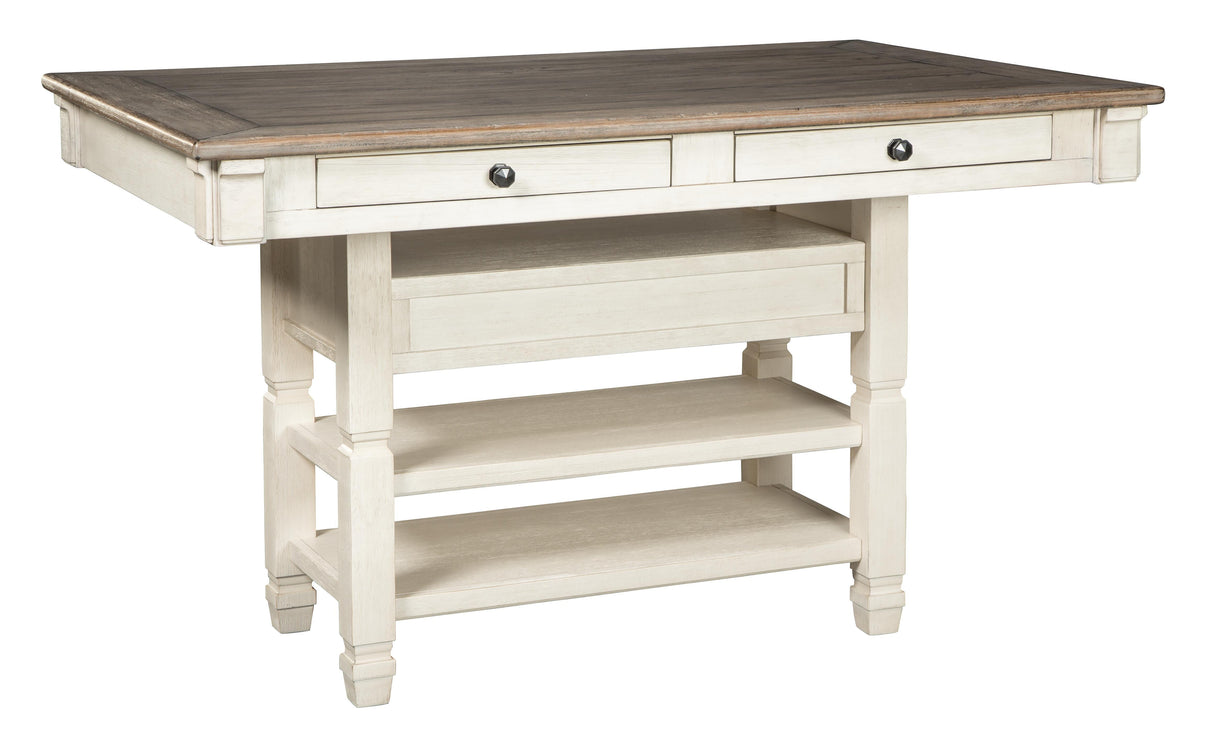 Bolanburg Counter Height Dining Table and 6 Barstools in Two-tone from Ashley Furniture - Luna Furniture