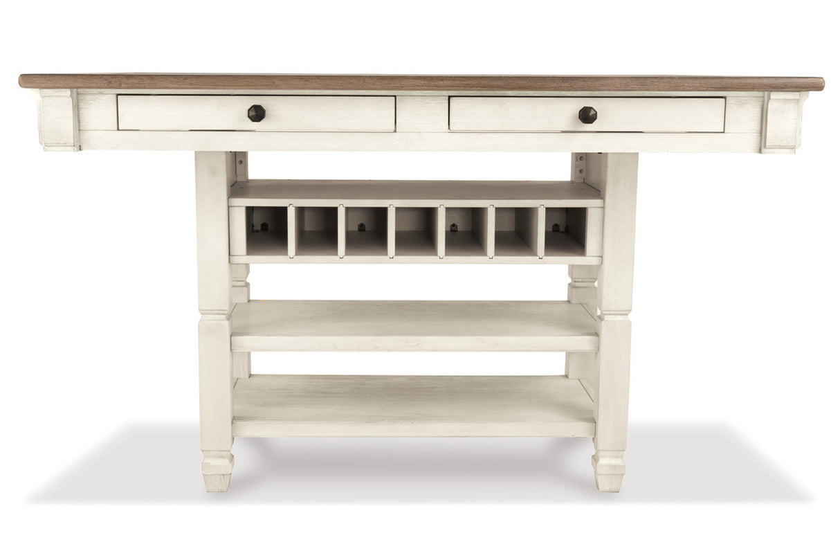 Bolanburg Antique White Counter Height Dining Table with 6 Barstools from Ashley Furniture - Luna Furniture
