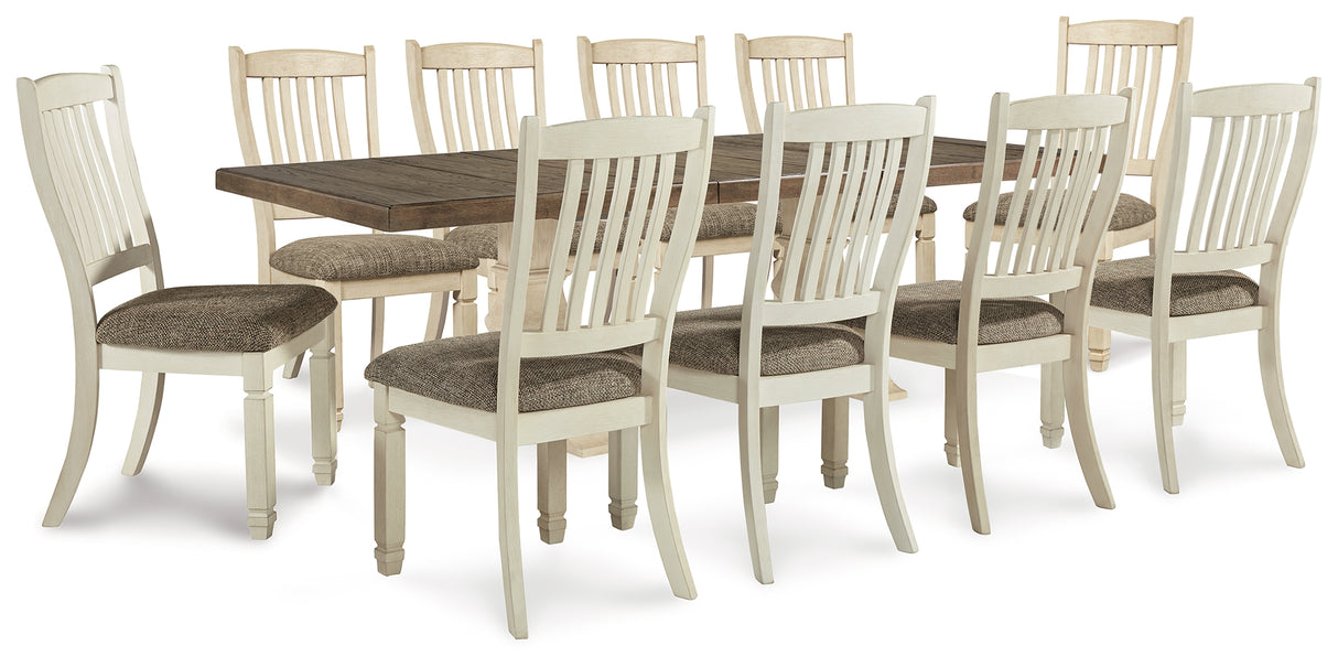 Bolanburg Antique White Extension Dining Table and 10 Chairs from Ashley - Luna Furniture