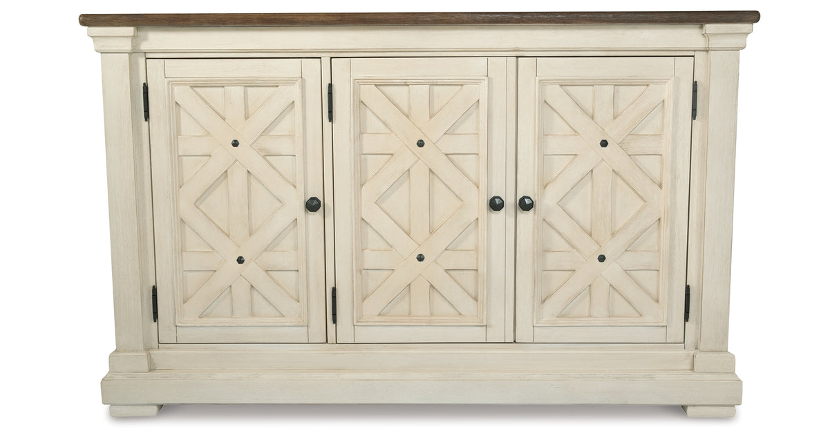 Bolanburg Dining Table and 10 Chairs with Storage in Antique White from Ashley Furniture - Luna Furniture