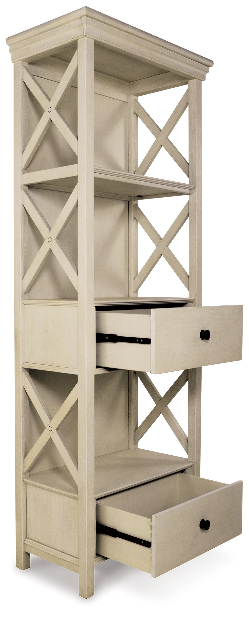 Bolanburg Antique White Counter Height Table with 6 Barstools, Server and Display Cabinet from Ashley Furniture - Luna Furniture
