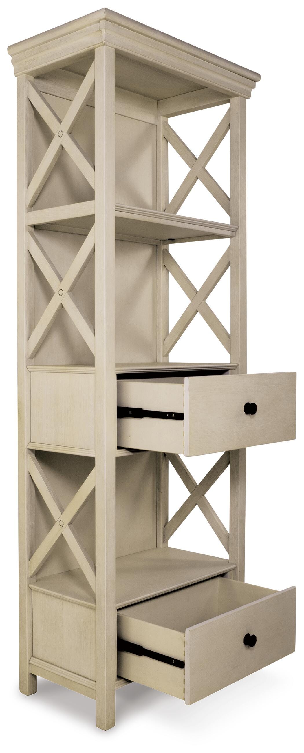 Bolanburg Antique White Counter Height Dining Table, 4 Stools, Bench and 2 Display Cabinets from Ashley Furniture - Luna Furniture