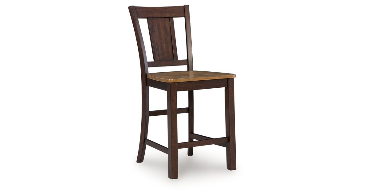 Rylandeen Light Brown/Dark Brown Counter Height Barstool, Set of 2 from Ashley - Luna Furniture