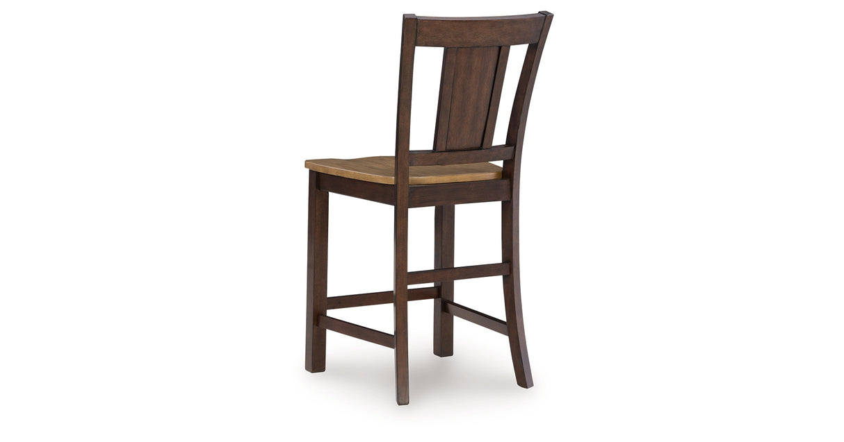 Rylandeen Light Brown/Dark Brown Counter Height Barstool, Set of 2 from Ashley - Luna Furniture