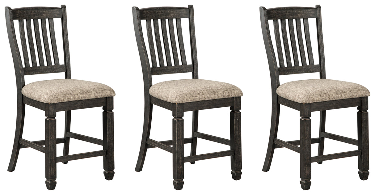 Tyler Creek Black/Gray Counter Height Dining Table and 2 Barstools from Ashley - Luna Furniture