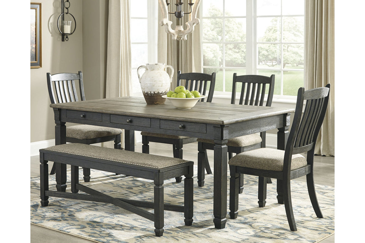 Tyler Creek Black/Gray Dining Table, 4 Chairs and Bench from Ashley - Luna Furniture
