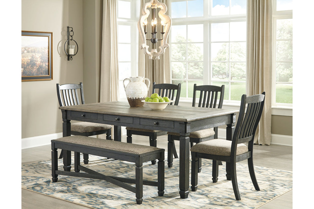 Tyler Creek Black/Gray Dining Table, 4 Chairs and Bench from Ashley - Luna Furniture