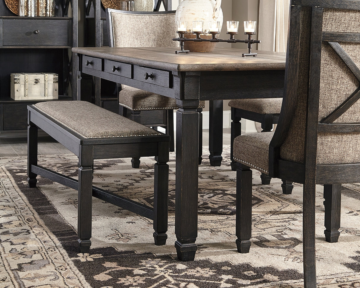 Tyler Creek Black/Grayish Brown Dining Table and 4 Chairs with Bench from Ashley - Luna Furniture