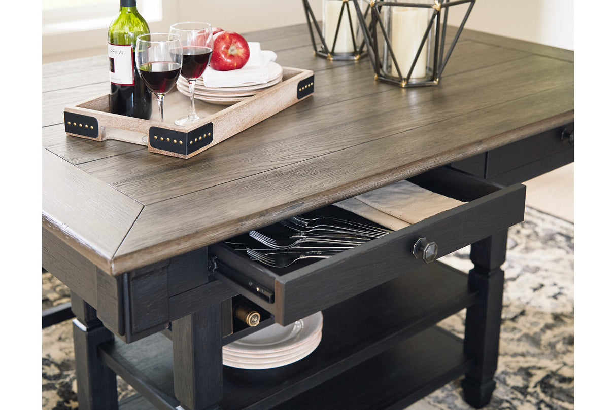 Tyler Creek Black/Gray Counter Height Dining Table and 4 Barstools and Bench from Ashley Furniture - Luna Furniture