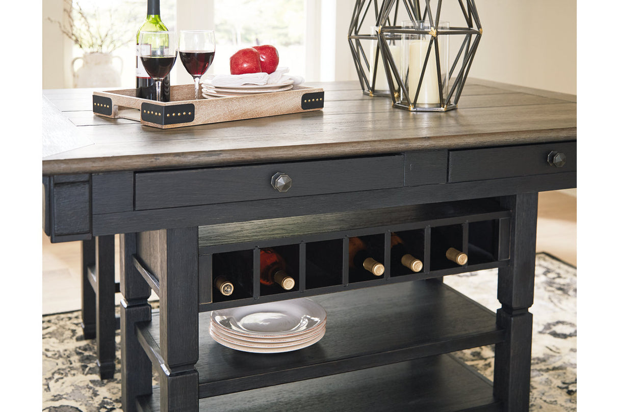 Tyler Creek Black/Gray Counter Height Dining Table and 4 Barstools and Bench from Ashley Furniture - Luna Furniture
