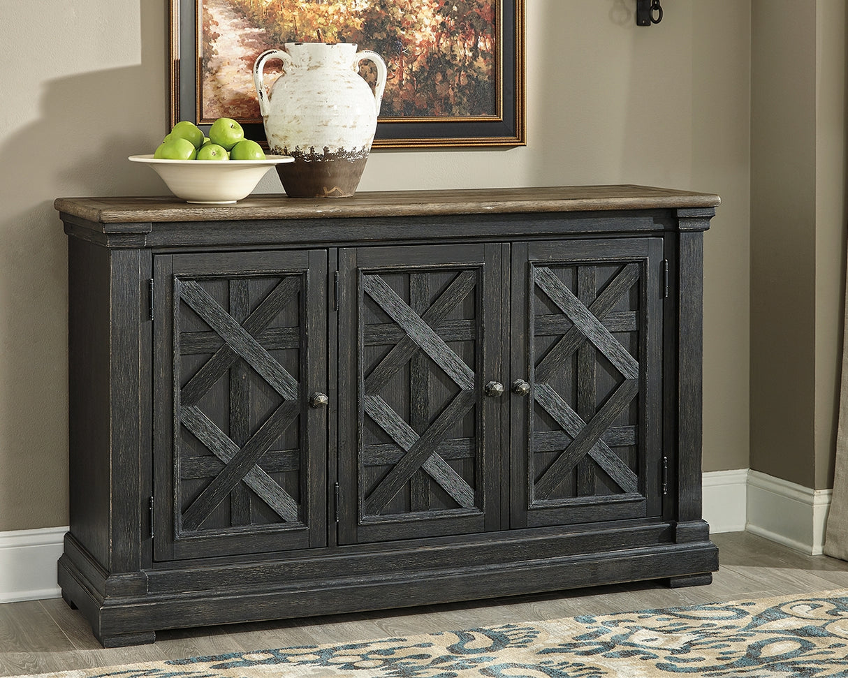 Tyler Creek Black/Grayish Brown Counter Height Dining Table and 4 Barstools with Server from Ashley Furniture - Luna Furniture
