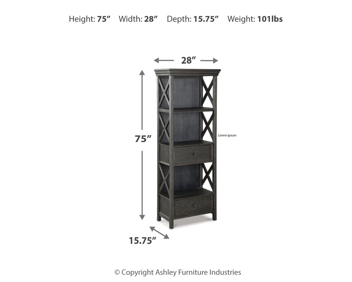Tyler Creek Black/Grayish Brown Counter Height Table with 4 Barstools, Server and Display Cabinet from Ashley Furniture - Luna Furniture