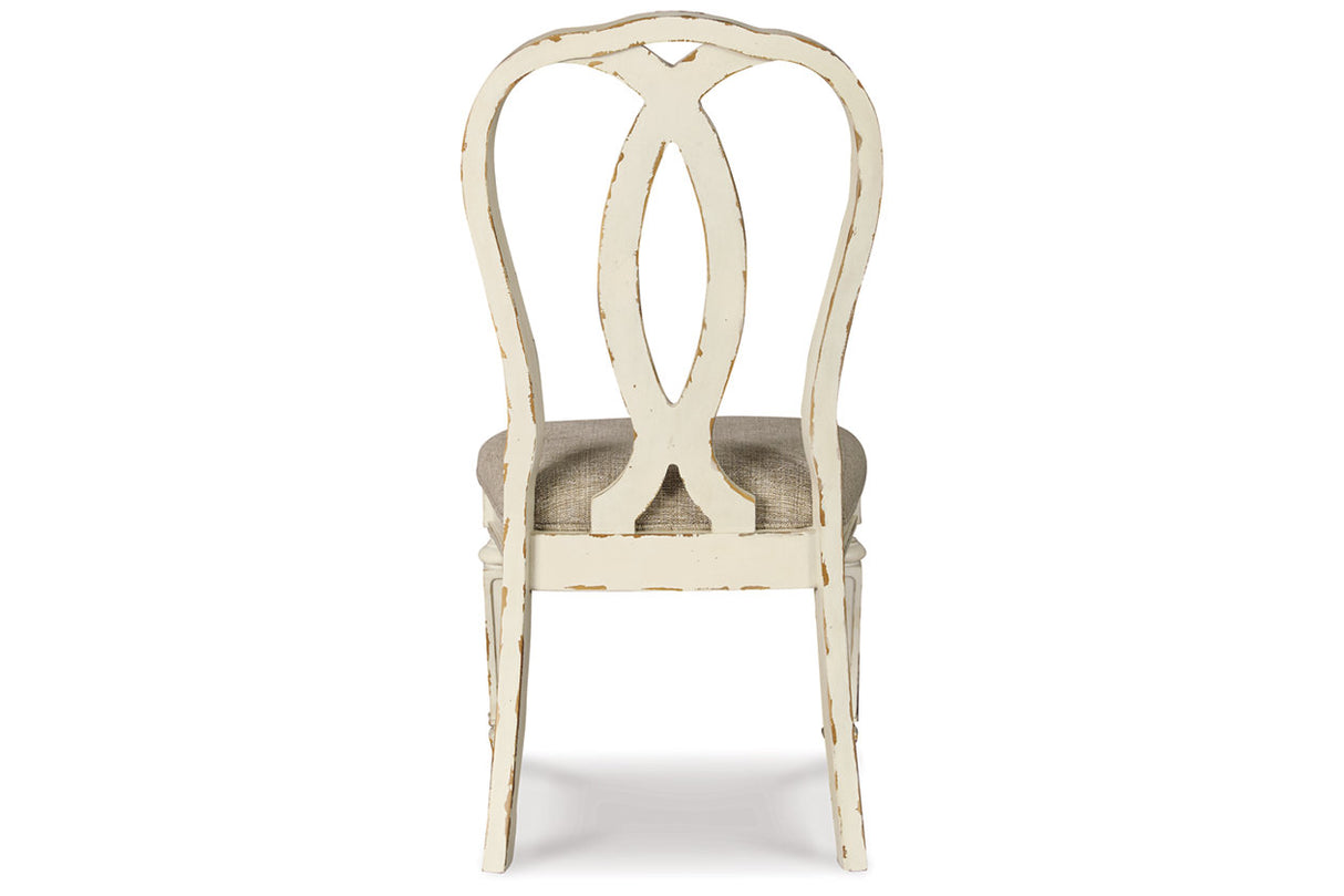 Realyn Chipped White Oval Dining Table and 8 Ribbon Back Chairs from Ashley - Luna Furniture