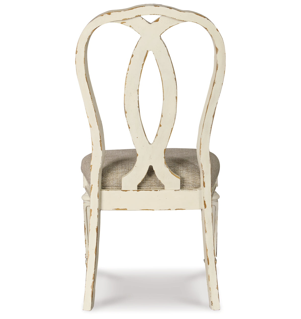 Realyn Chipped White Dining Table and 8 Ribbon Back Chairs from Ashley Furniture - Luna Furniture