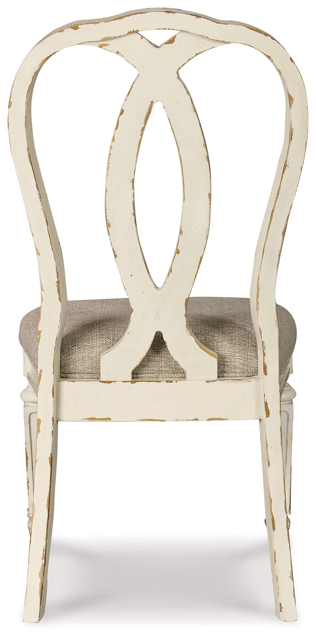 Realyn Chipped White Oval Dining Table and 8 Ribbon Back Chairs from Ashley Furniture - Luna Furniture