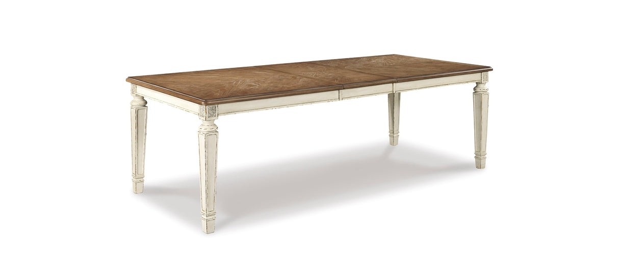 Realyn Chipped White Dining Table and 4 Chairs from Ashley Furniture - Luna Furniture