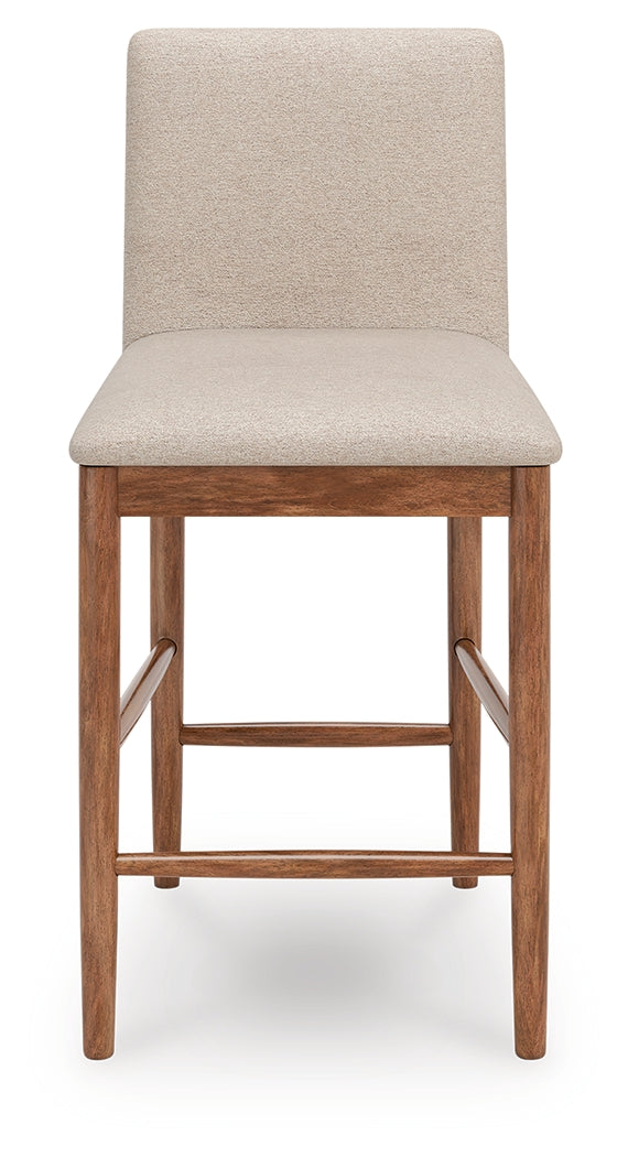 Isanti Light Brown Counter Height Barstool (Set of 2), Set of 2 from Ashley - Luna Furniture