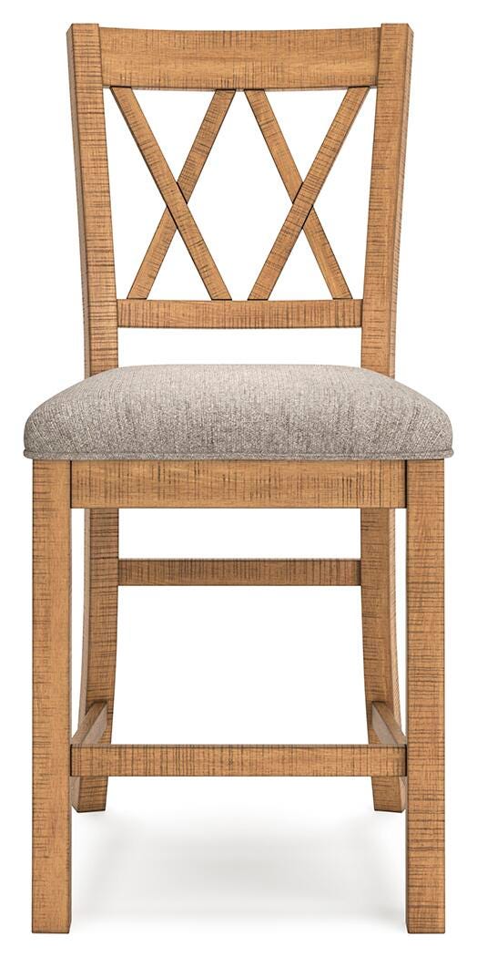 Havonplane Brown Counter Height Extension Dining Table and 4 Barstools from Ashley Furniture - Luna Furniture