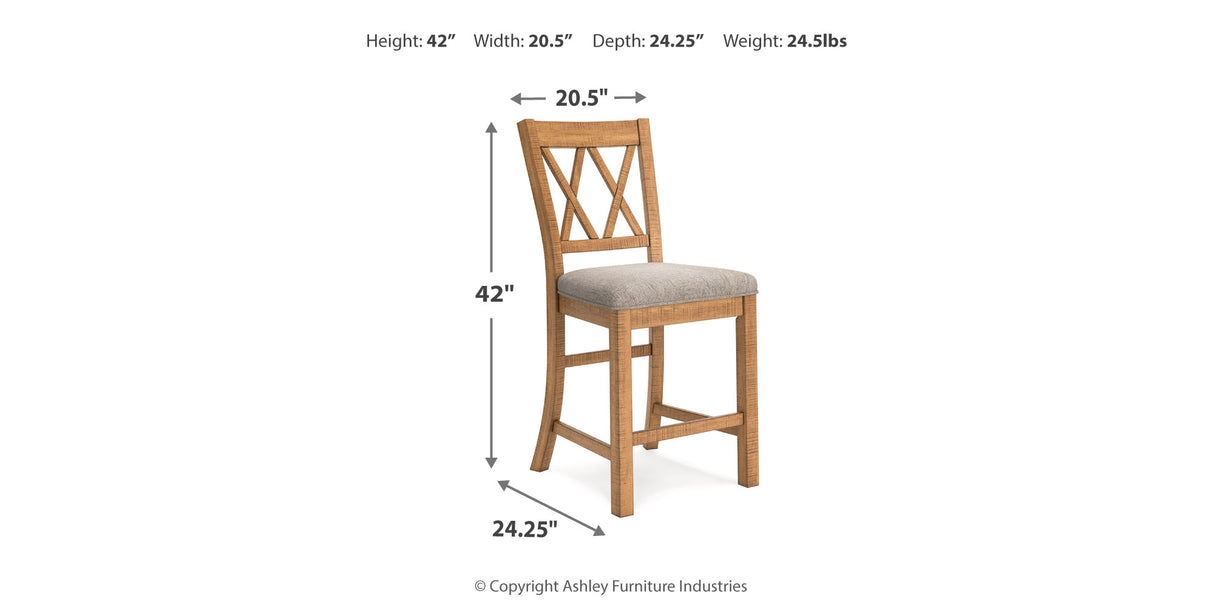 Havonplane Counter Height Dining Table and 10 Barstools and Storage in Brown from Ashley Furniture - Luna Furniture
