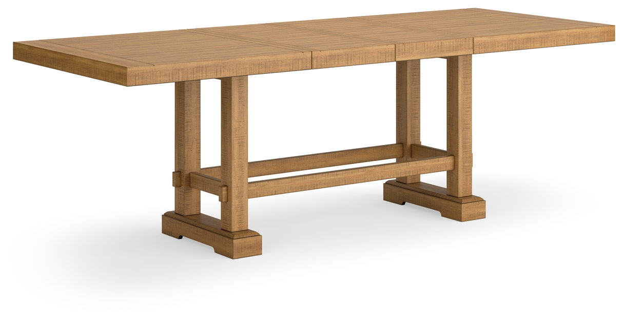Havonplane Brown Counter Height Extension Dining Table 4 Barstools and Bench from Ashley - Luna Furniture