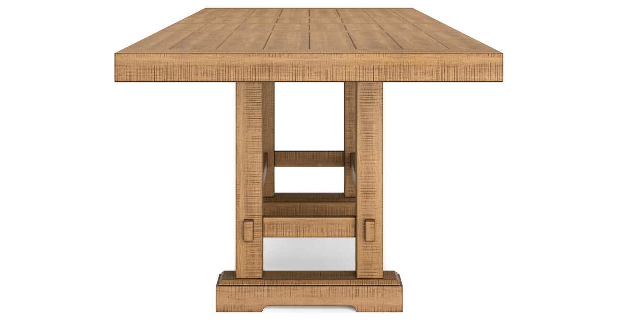 Havonplane Brown Counter Height Extension Dining Table and 4 Barstools from Ashley Furniture - Luna Furniture