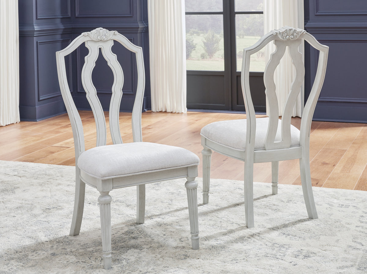 Montelaine Antique White Extension Dining Table and 4 Chairs from Ashley Furniture - Luna Furniture