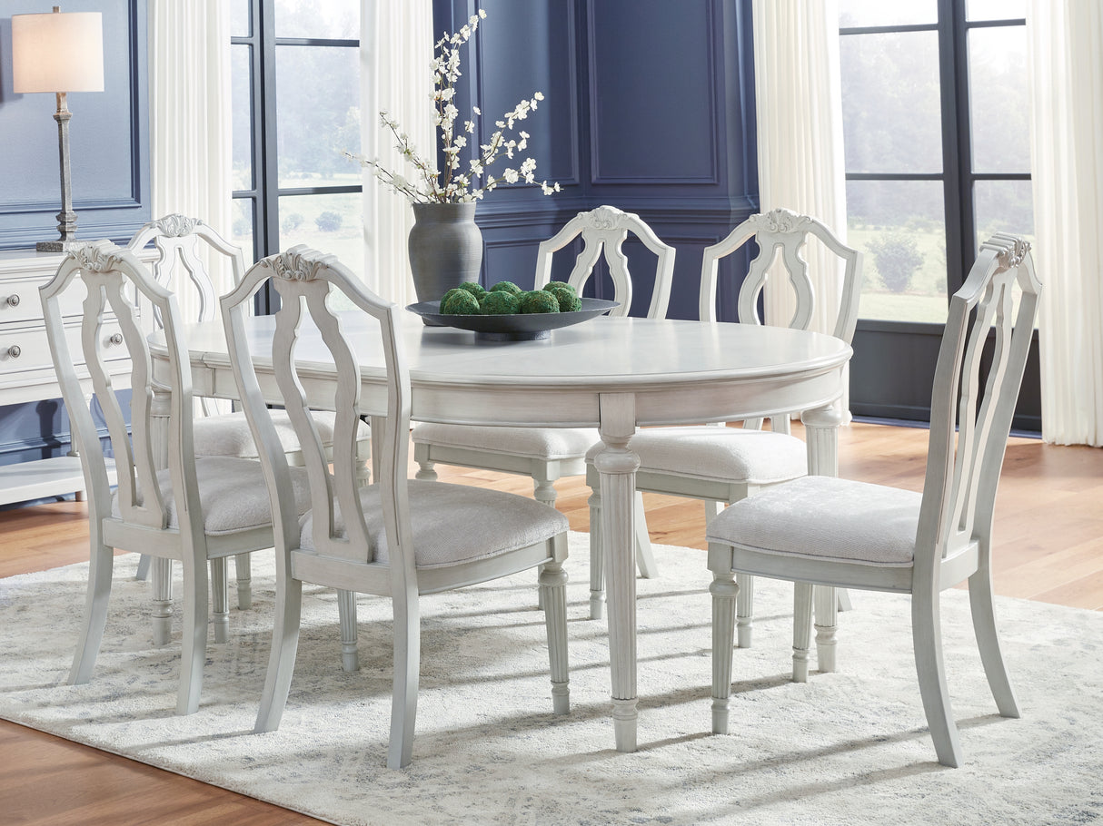 Montelaine Dining Table and 6 Chairs in Antique White from Ashley Furniture - Luna Furniture