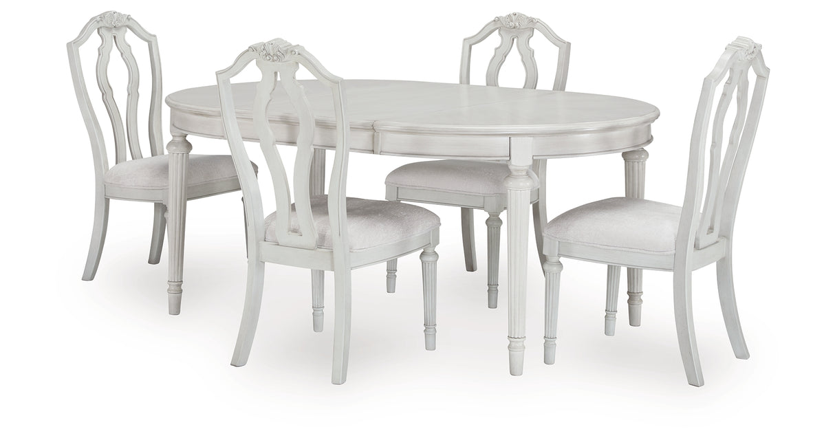 Montelaine Dining Table and 4 Chairs in Antique White from Ashley Furniture - Luna Furniture
