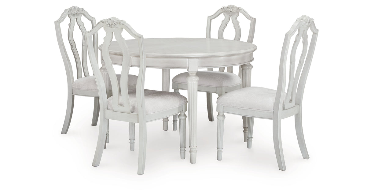 Montelaine Dining Table and 4 Chairs in Antique White from Ashley Furniture - Luna Furniture