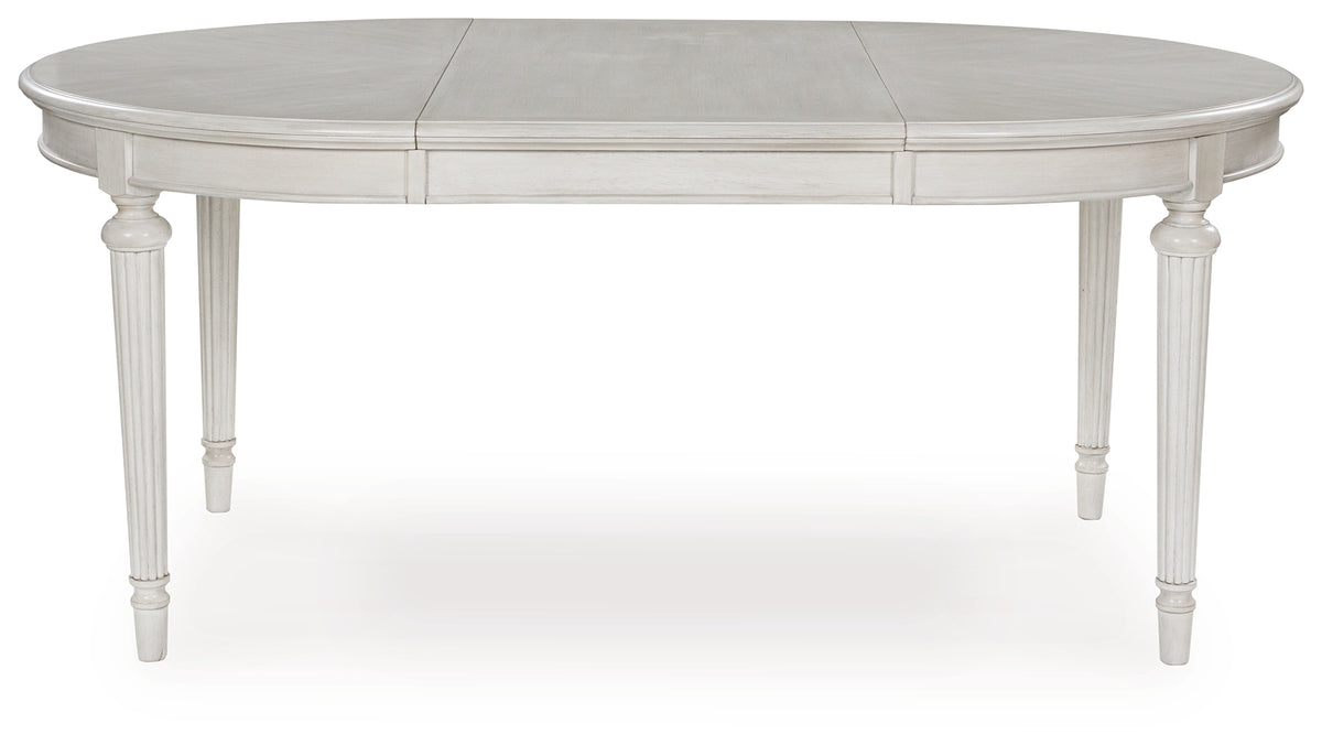 Montelaine Antiqued White Extension Dining Table and 6 Chairs from Ashley Furniture - Luna Furniture