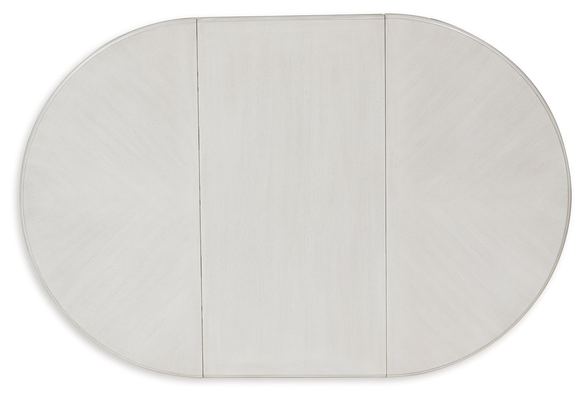 Montelaine Antiqued White Extension Dining Table and 6 Chairs from Ashley Furniture - Luna Furniture