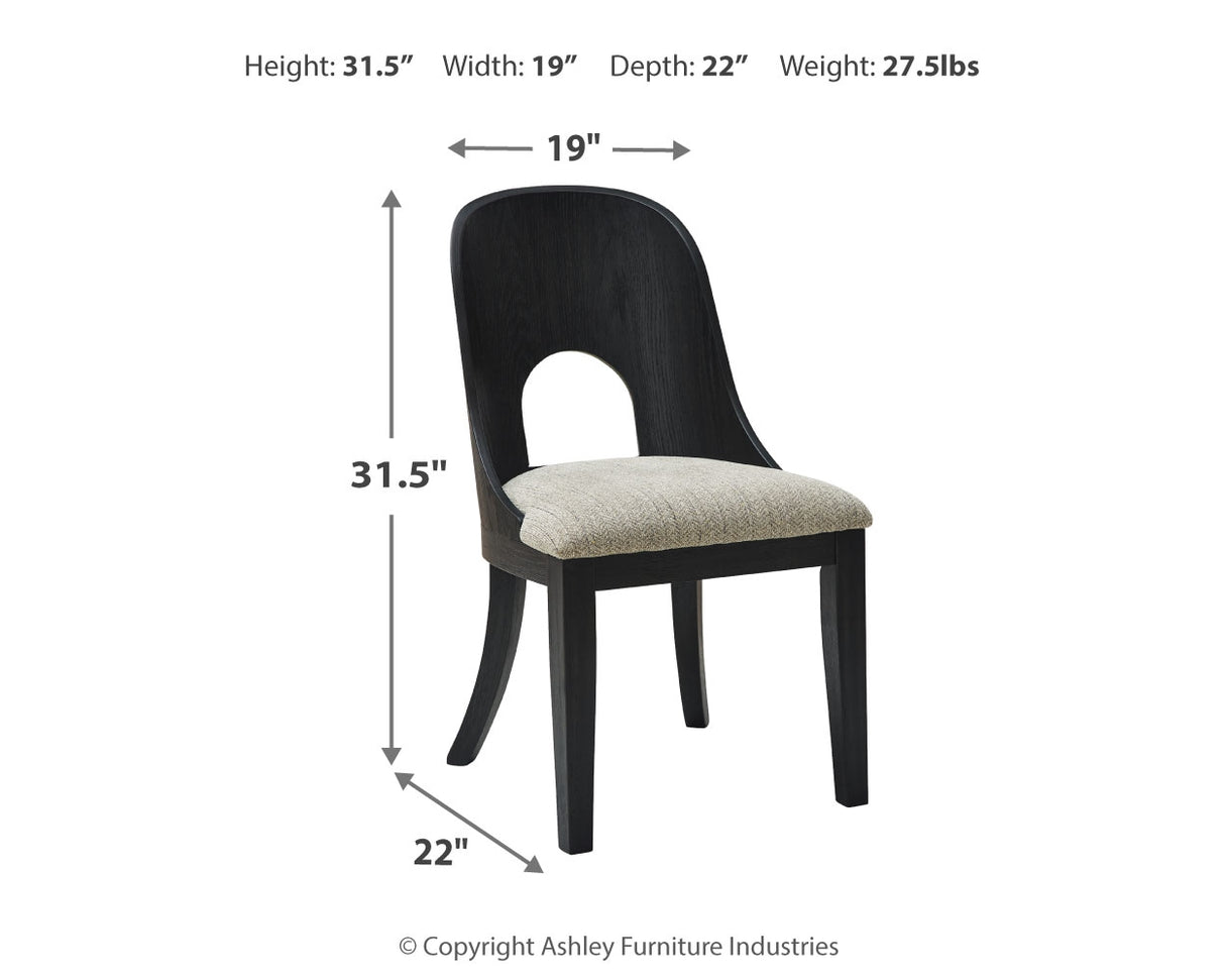 Rowanbeck Black Dining Table and 4 Chairs from Ashley Furniture - Luna Furniture