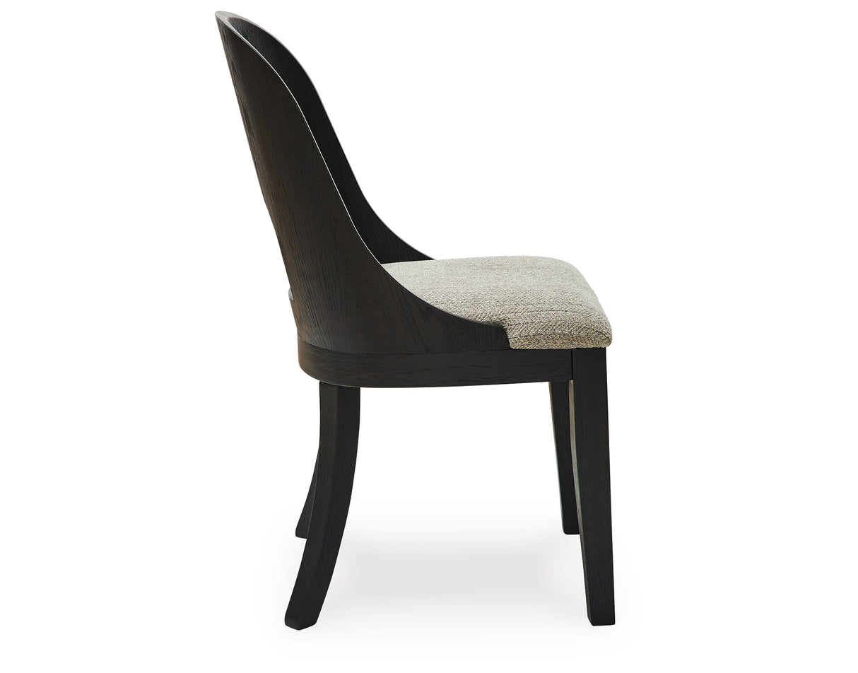 Rowanbeck Dining Table and 6 Chairs with Storage in Black from Ashley Furniture - Luna Furniture