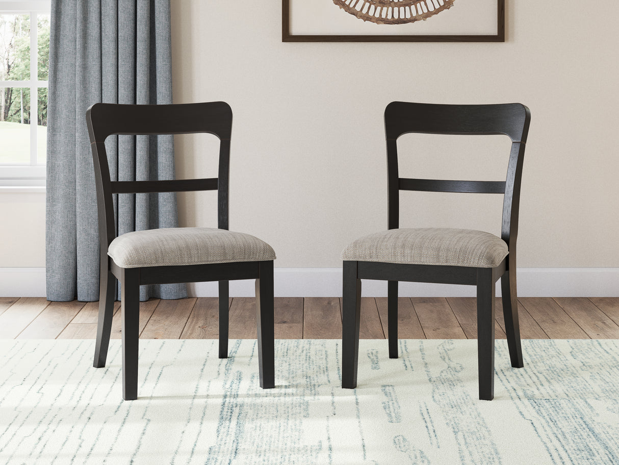 Greddinton White Round Dining Table and 4 Black Chairs from Ashley - Luna Furniture