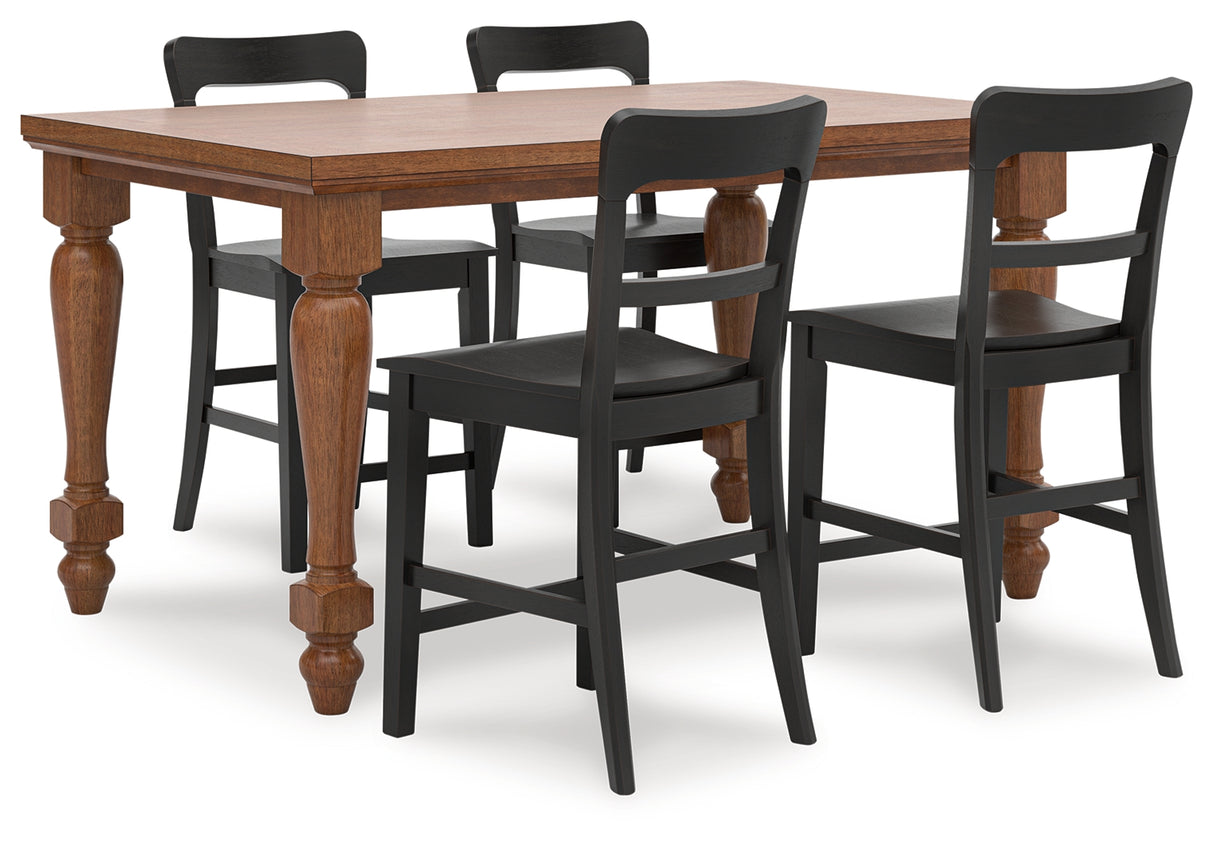 Greddinton Brown/Black Counter Height Set from Ashley Furniture - Luna Furniture