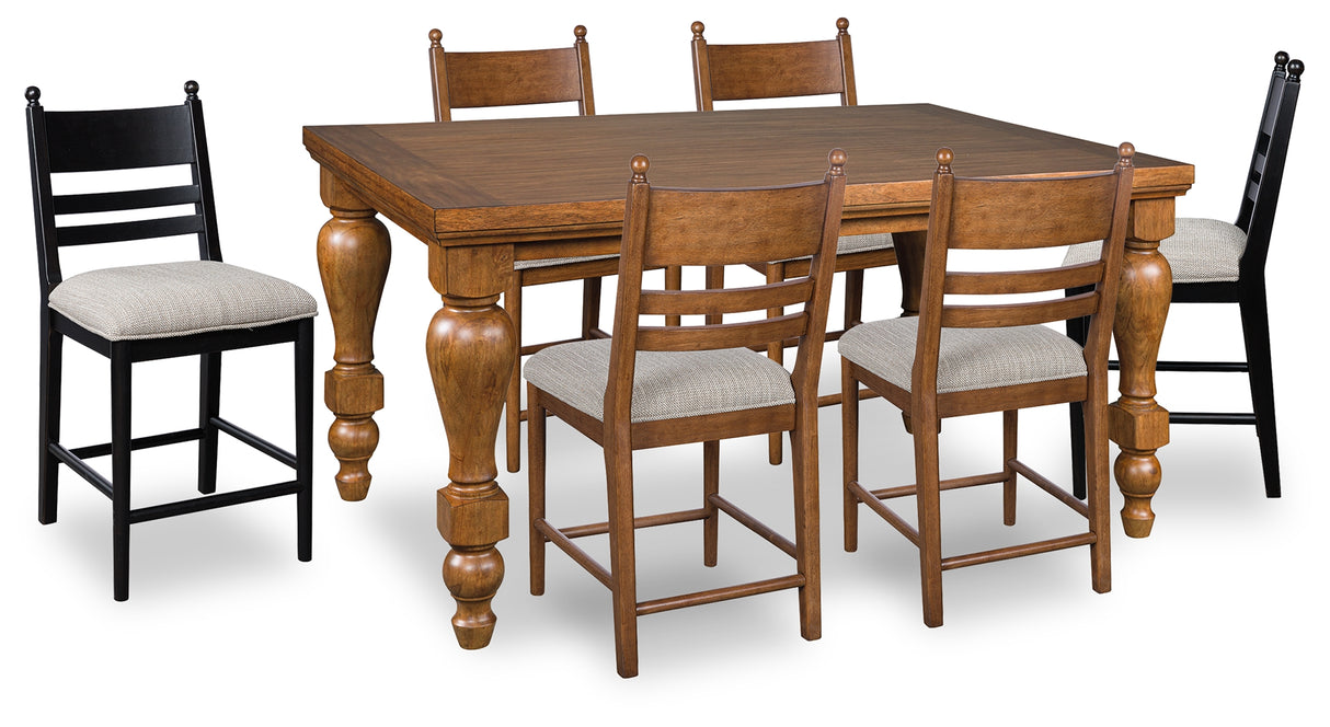 Greddinton Counter Height Dining Table and 6 Barstools from Ashley - Luna Furniture