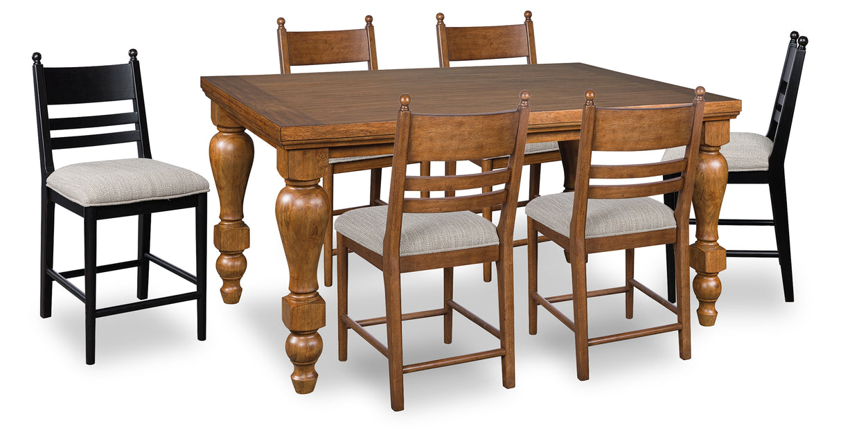 Greddinton Counter Height Dining Table and 6 Barstools from Ashley - Luna Furniture