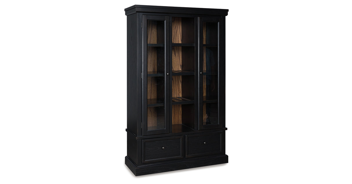 Greddinton Black/Brown Curio from Ashley - Luna Furniture