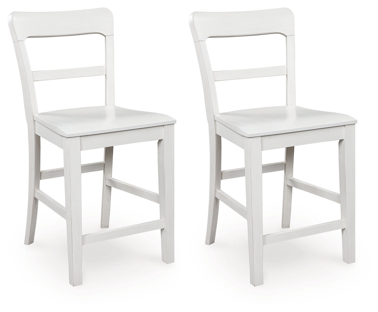 Greddinton Brown/White Counter Height Dining Table and 4 Barstools from Ashley - Luna Furniture
