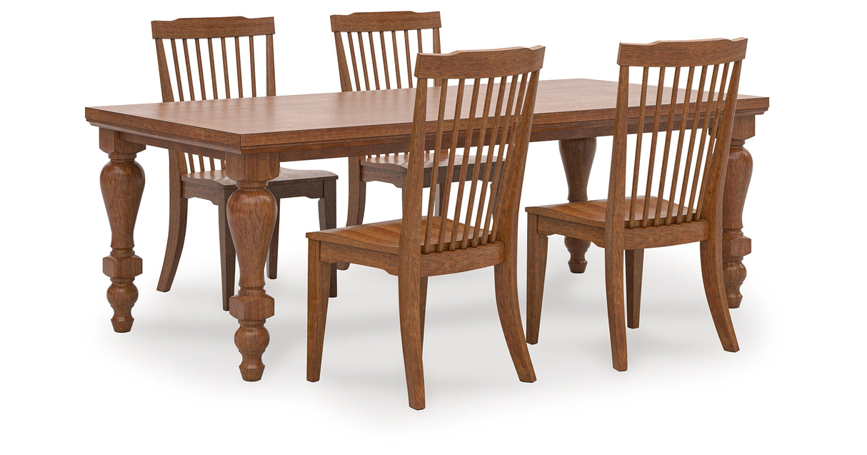Greddinton Medium Brown Dining Table and 4 Brown Chairs from Ashley - Luna Furniture