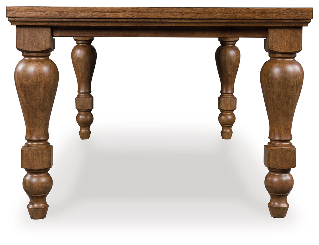 Greddinton Medium Brown Dining Table and 6 Black Chairs from Ashley - Luna Furniture