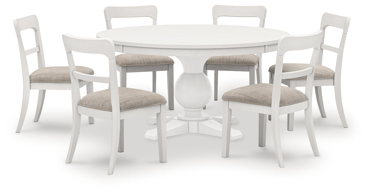 Greddinton Antiqued White Dining Table and 6 Chairs from Ashley Furniture - Luna Furniture