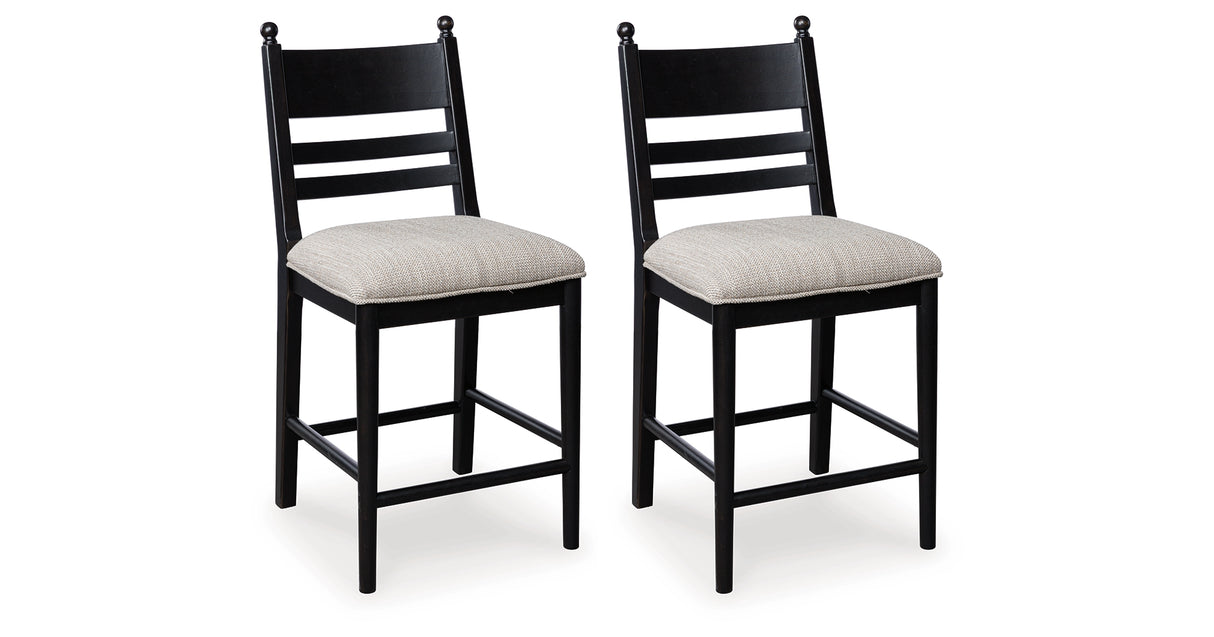 Greddinton Black Counter Height Barstool, Set of 2 from Ashley Furniture - Luna Furniture