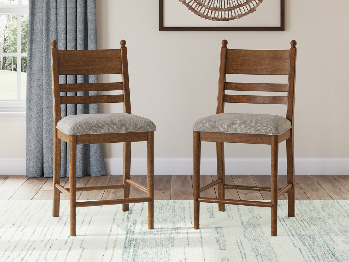 Greddinton Brown Counter Height Dining Table and 6 Barstools from Ashley - Luna Furniture