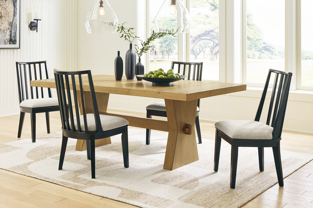 Galliden Light Brown Dining Table and 4 Chairs from Ashley Furniture - Luna Furniture