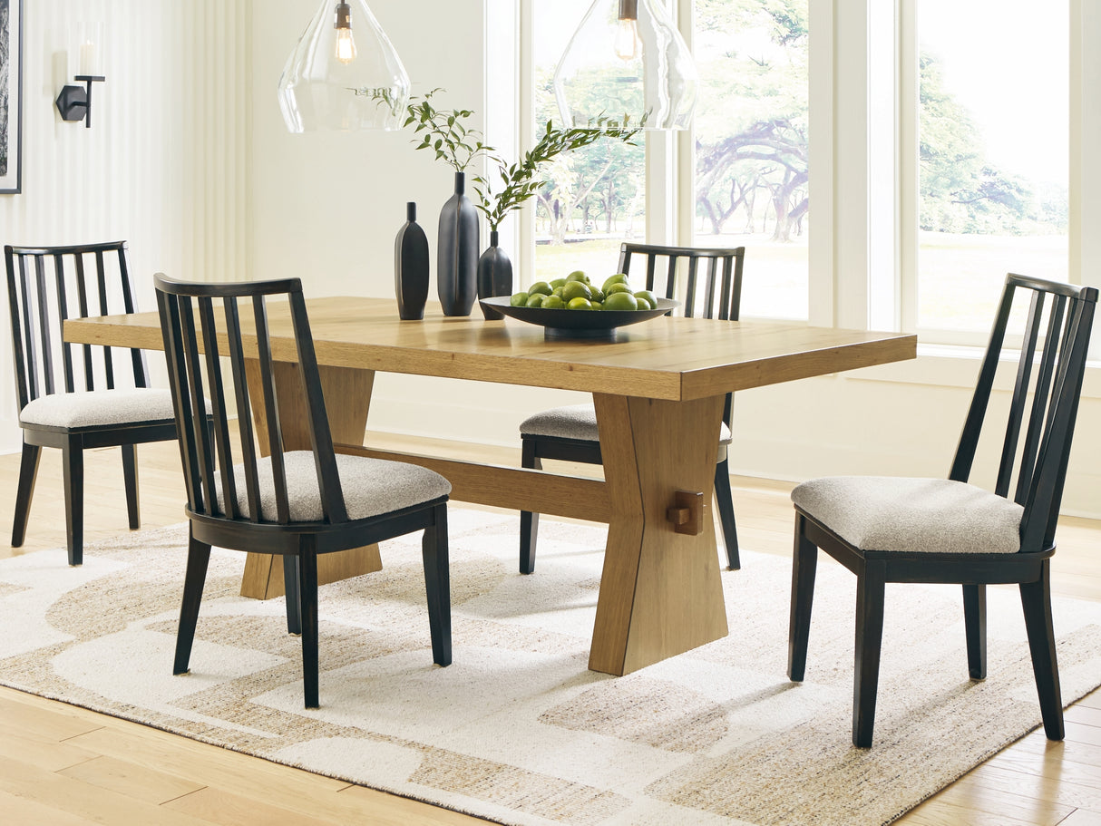 Galliden Light Brown Dining Table and 4 Chairs from Ashley - Luna Furniture