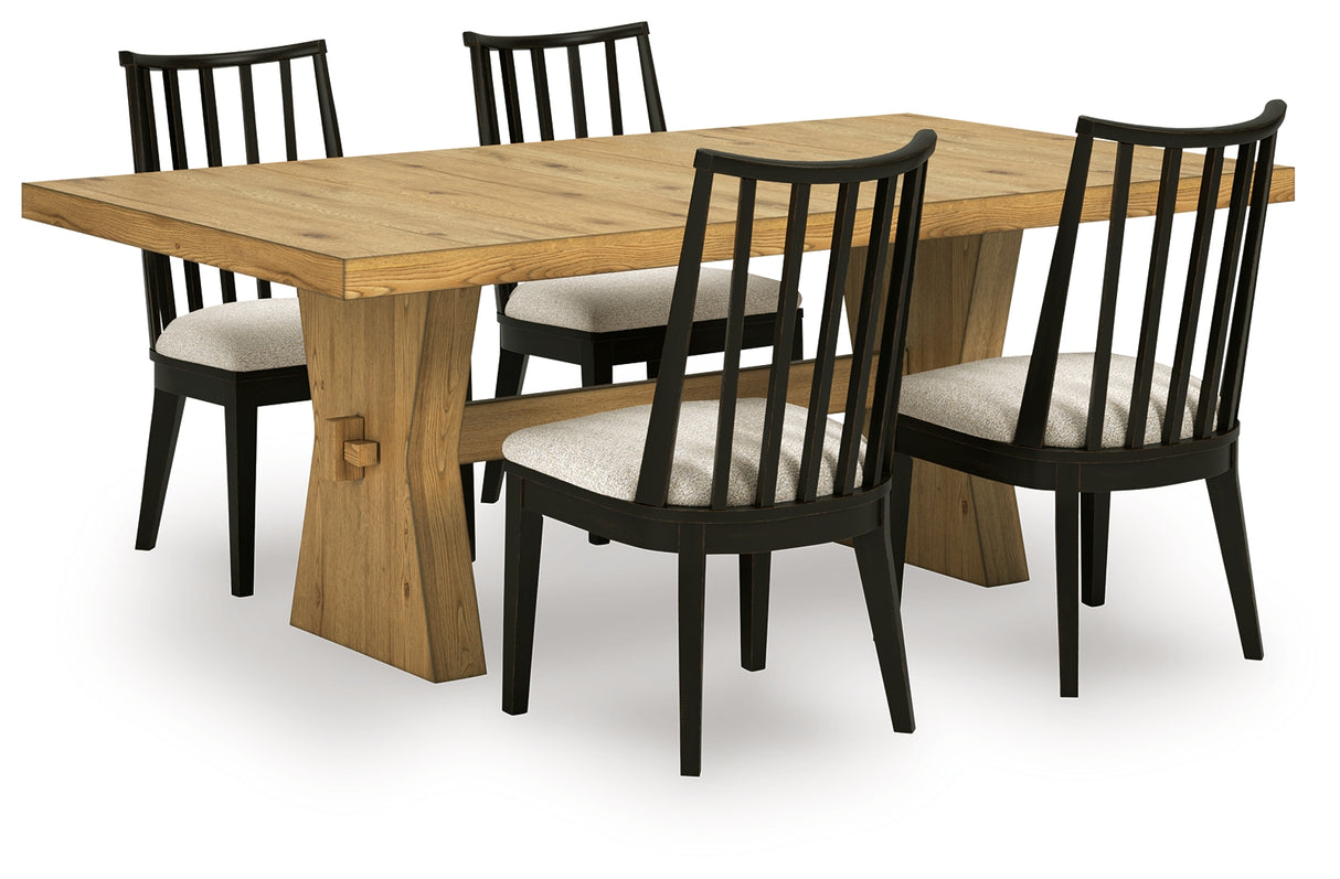 Galliden Light Brown Dining Table and 4 Chairs from Ashley Furniture - Luna Furniture